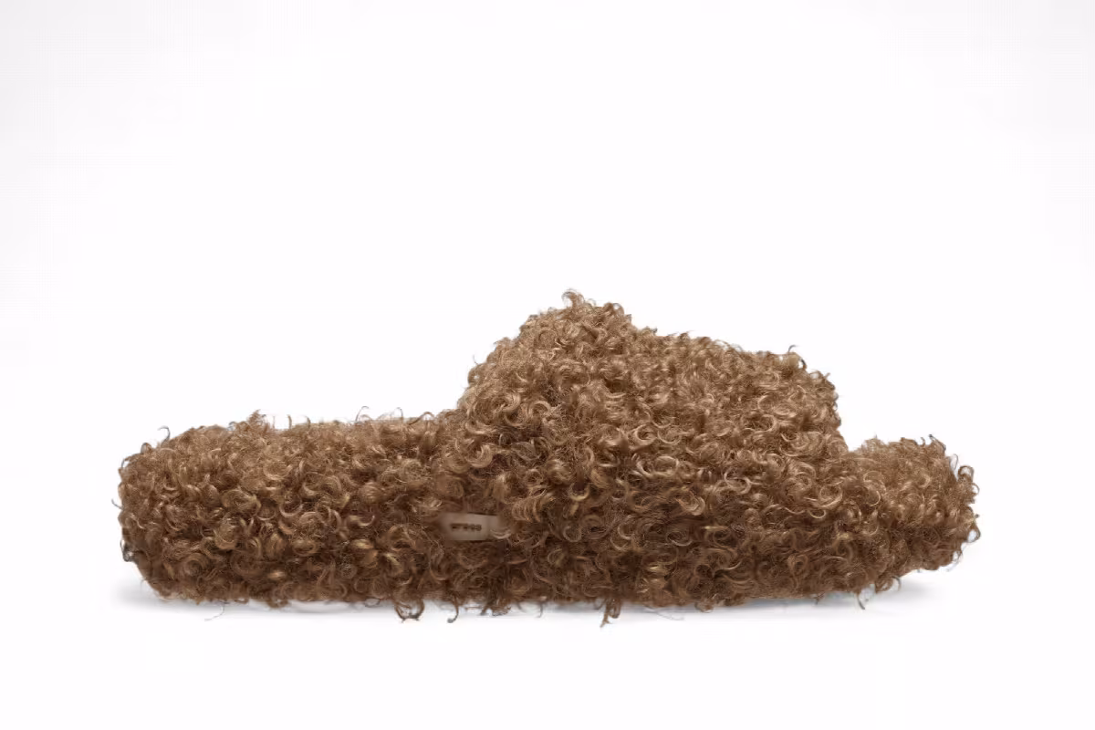 Crocs Classic Doodle Fur Slide Sepia, view 2