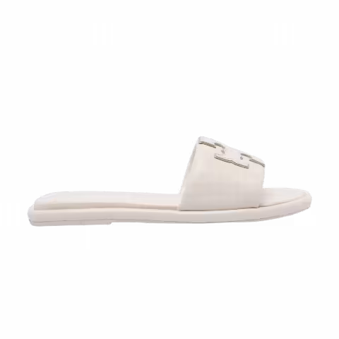 Tory Burch Wmns Double T Sport Slide Sandals 'Light Cream'