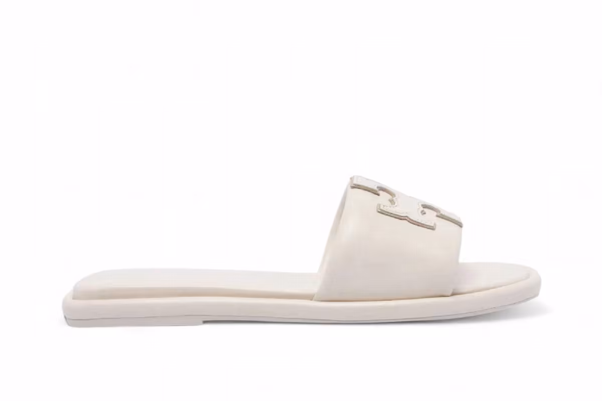 Tory Burch Women's Double T Sport Slide Sandals Light Cream, view 2