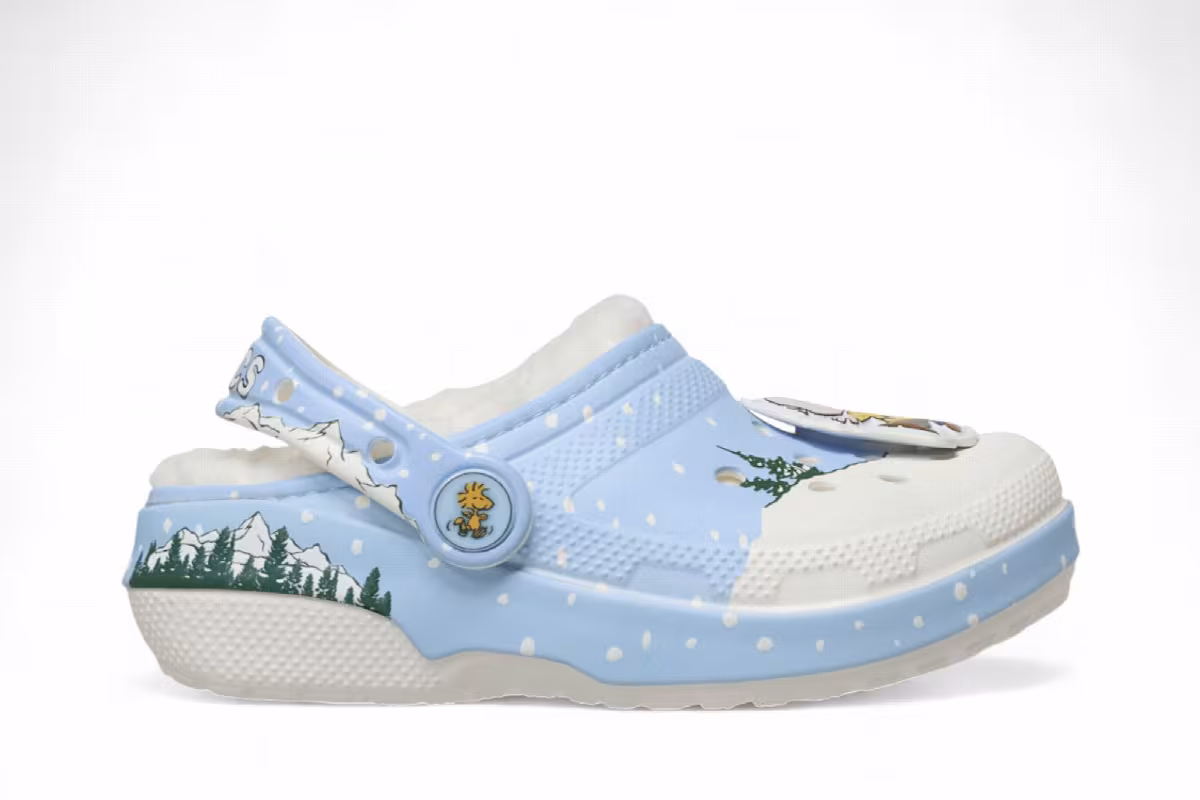 Peanuts x Crocs Holiday Classic Lined Clog Toddler Multi Light Blue, view 2