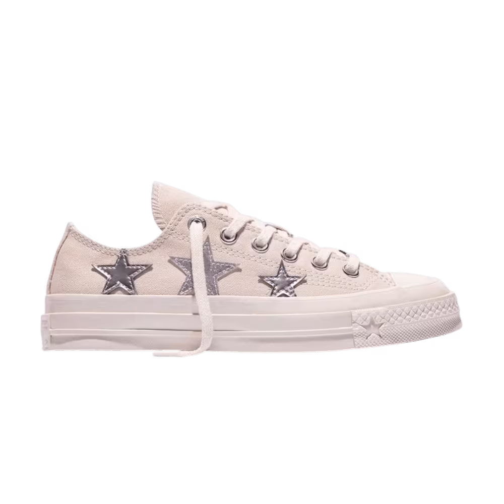 Converse Chuck 70x Canvas Low Top Natural Ivory Silver Stars