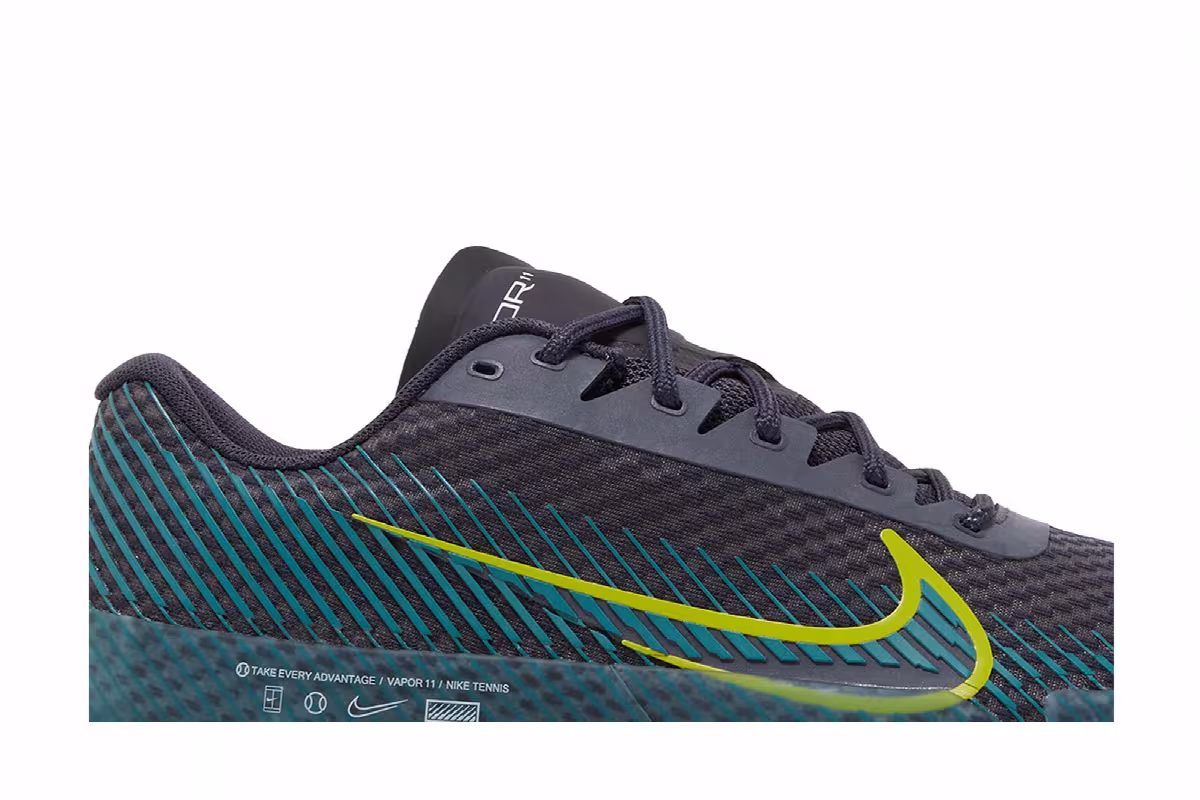 NikeCourt Air Zoom Vapor 11 HC Gridiron Mineral Teal, view 3
