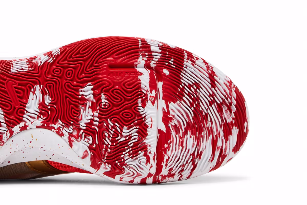 Nike KD Trey 5 X University Red Metallic Gold, view 6