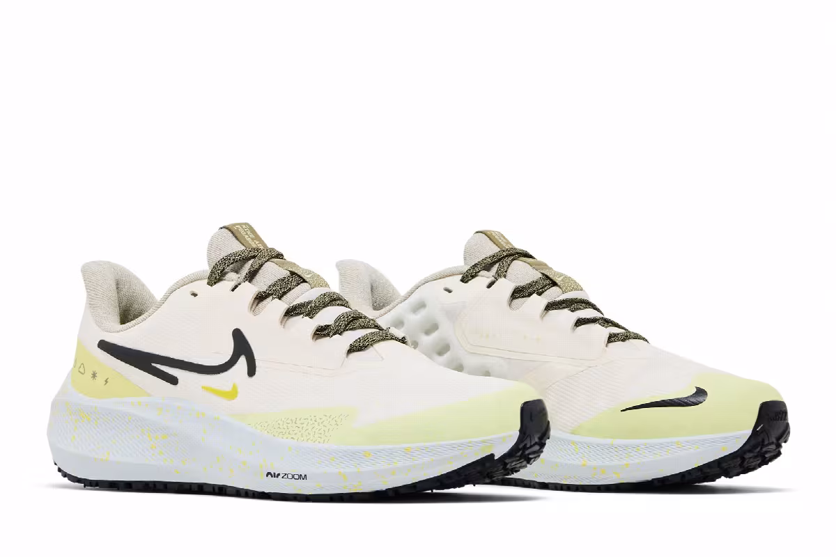 Nike Women's Air Zoom Pegasus 39 Shield Pale Ivory Luminous Green, view 9