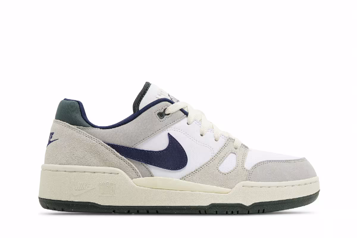 Nike Full Force Low White Navy Teal, view 2