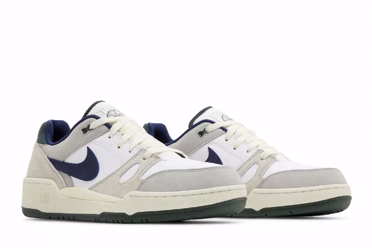 Nike Full Force Low White Navy Teal, view 9
