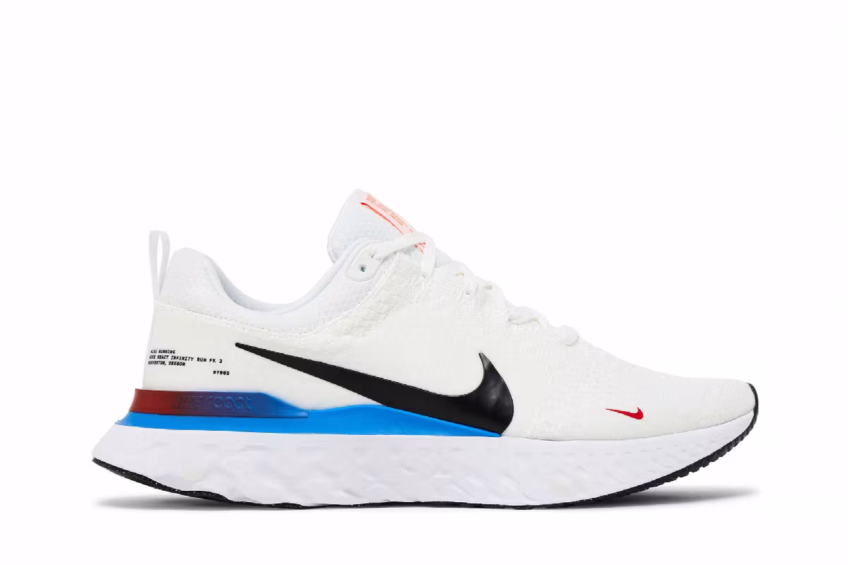 Nike React Infinity Run Flyknit 3 White Photo Blue Red, view 2