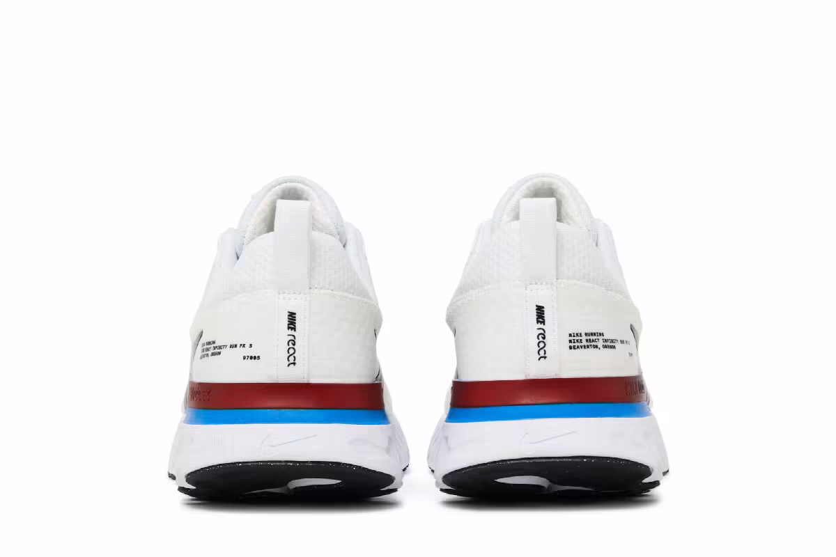 Nike React Infinity Run Flyknit 3 White Photo Blue Red, view 7