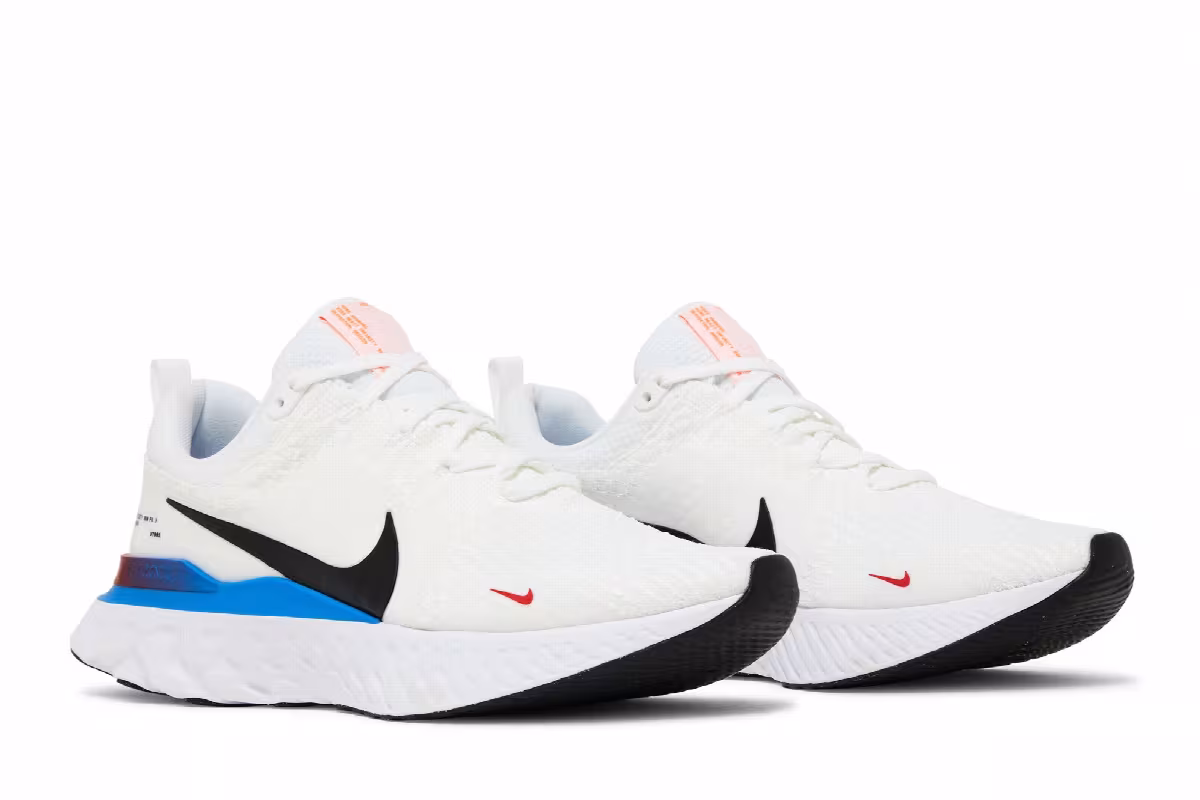 Nike React Infinity Run Flyknit 3 White Photo Blue Red, view 9