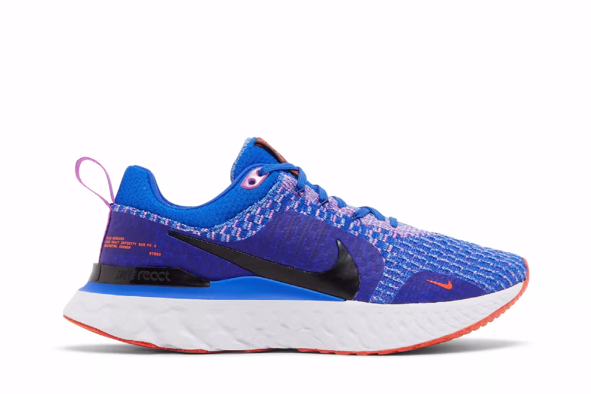 Nike Women's React Infinity Run Flyknit 3 Racer Blue Crimson, view 2