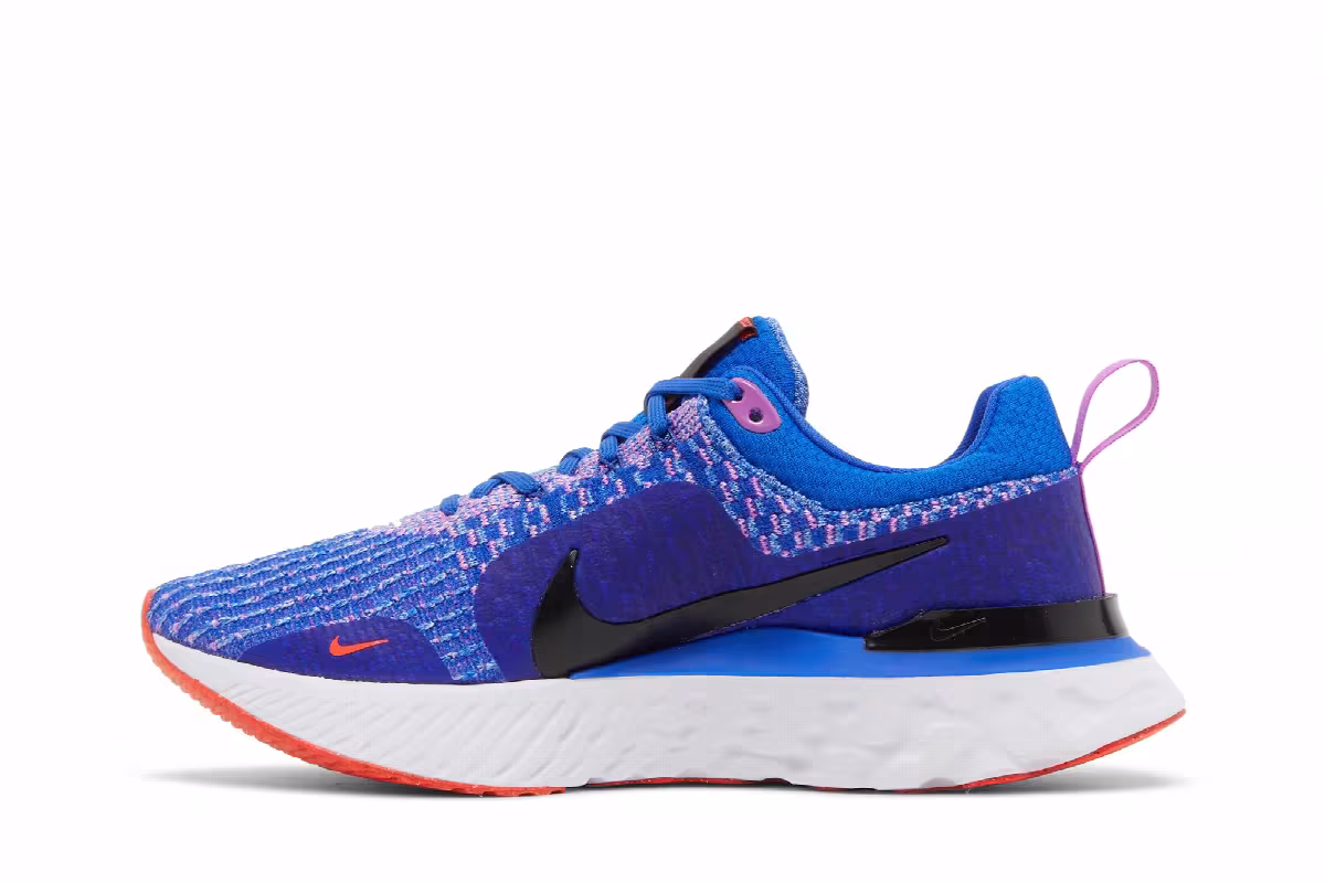 Nike Women's React Infinity Run Flyknit 3 Racer Blue Crimson, view 4