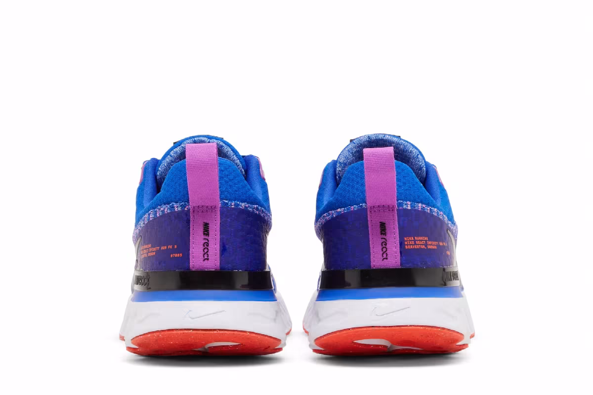 Nike Women's React Infinity Run Flyknit 3 Racer Blue Crimson, view 7