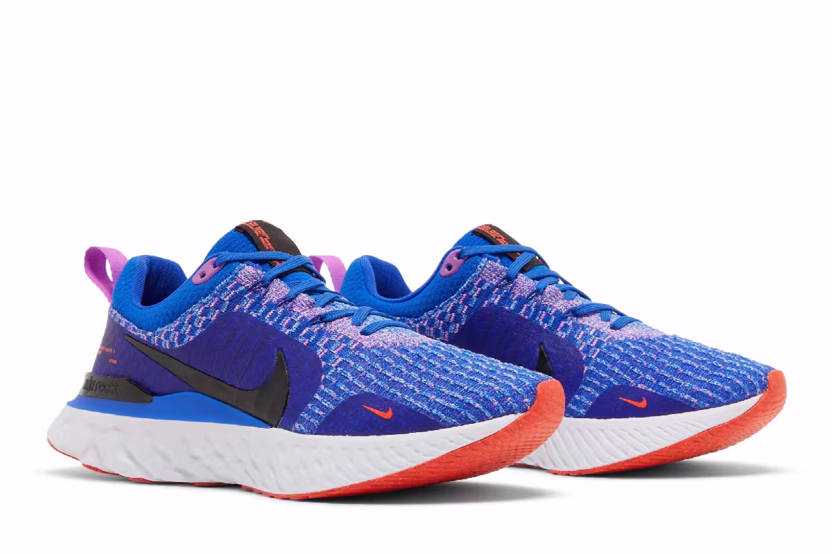Nike Women's React Infinity Run Flyknit 3 Racer Blue Crimson, view 9