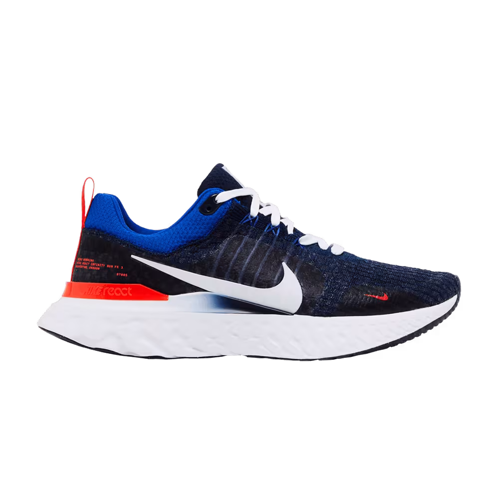 Nike React Infinity Run Flyknit 3 College Navy Bright Crimson