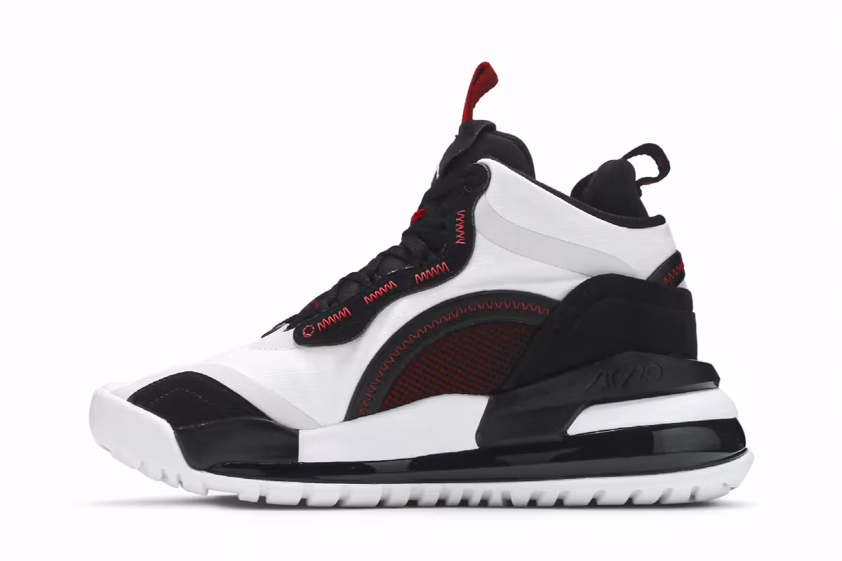 Air Jordan Aerospace 720 White Black Gym Red, view 4