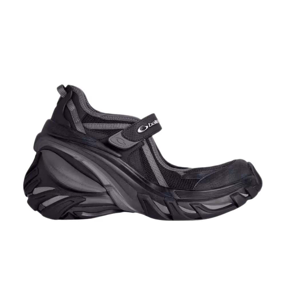Balenciaga Women's Hydra Mary Jane Slip-On Sneakers Black Dark Grey