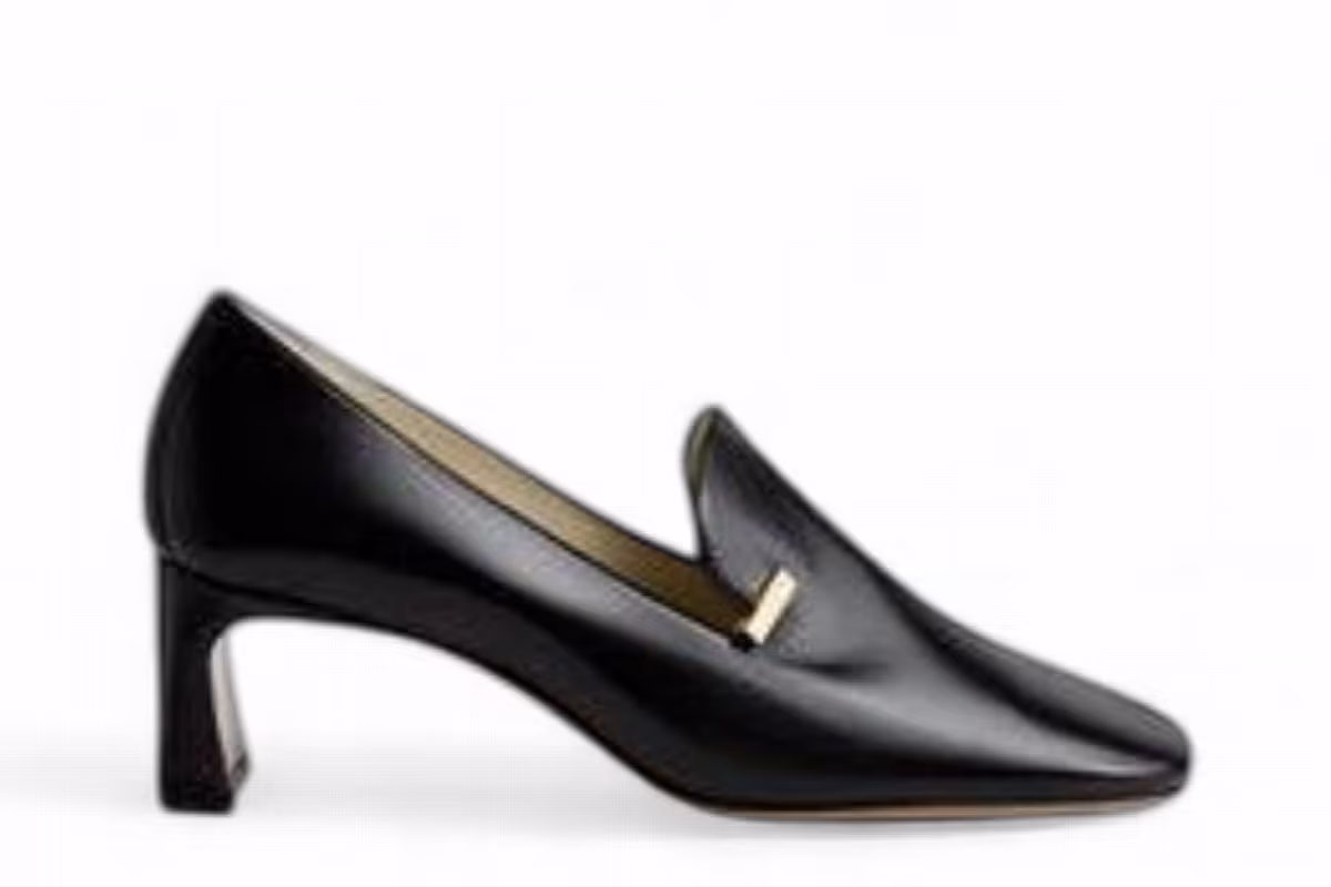 Phoebe Philo Women's Club Loafer 60 Black Leather Gold, view 2