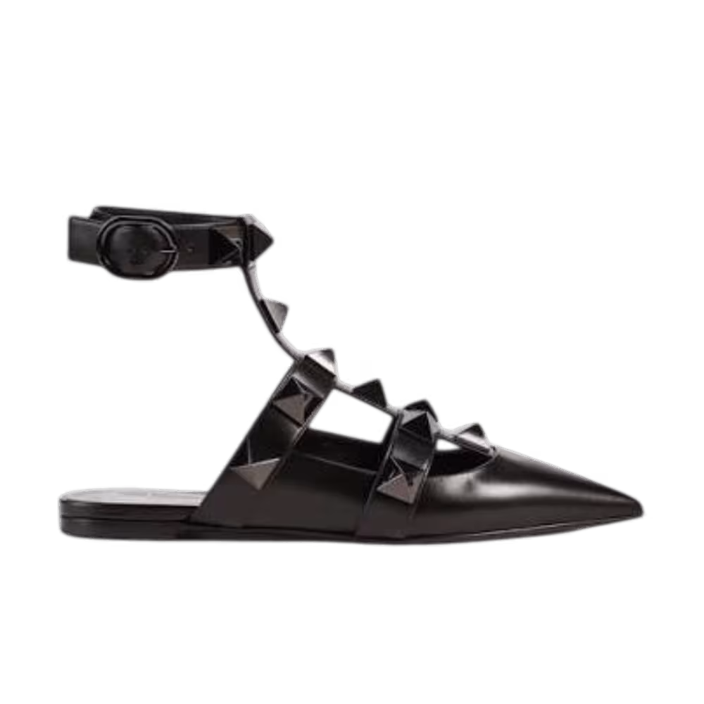 Valentino Garavani Women's Roman Stud Flat Ballets Black