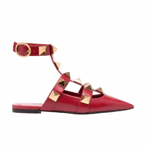 Valentino Garavani Roman Stud Ballet Flats 'Red'
