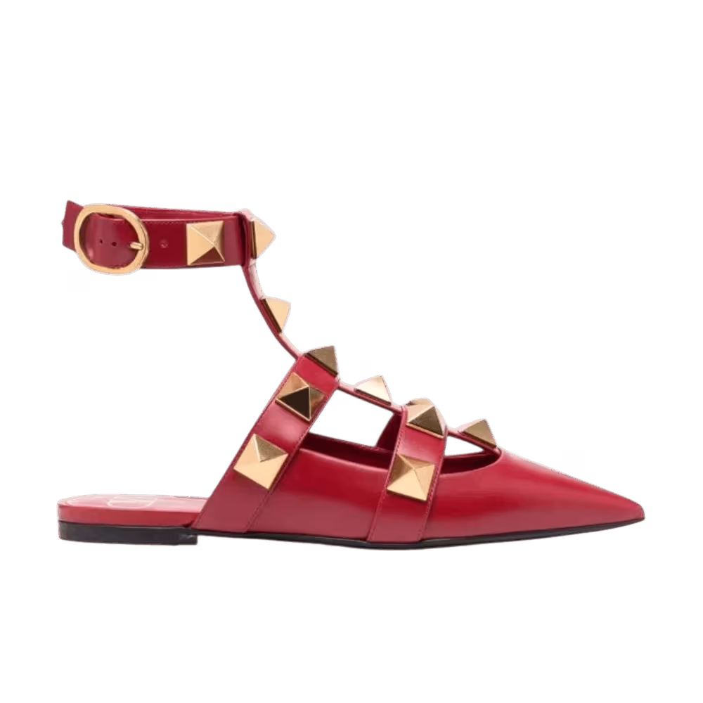 Valentino Garavani Roman Stud Ballet Flats Red