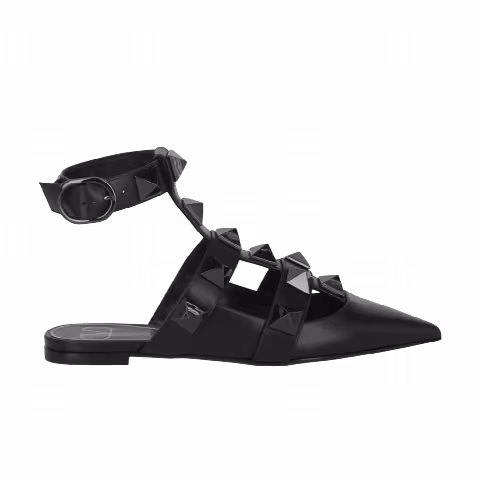Valentino Garavani Wmns Roman Stud Ballet Flats 'Black'