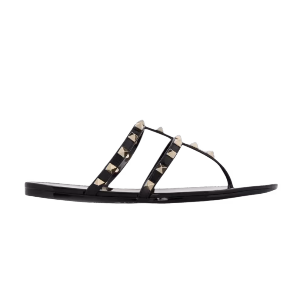 Valentino Garavani Women's Rockstud Thong Slides Black