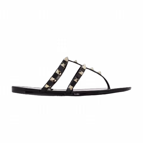 Valentino Garavani Wmns Rockstud Rubber Sandals 'Black'