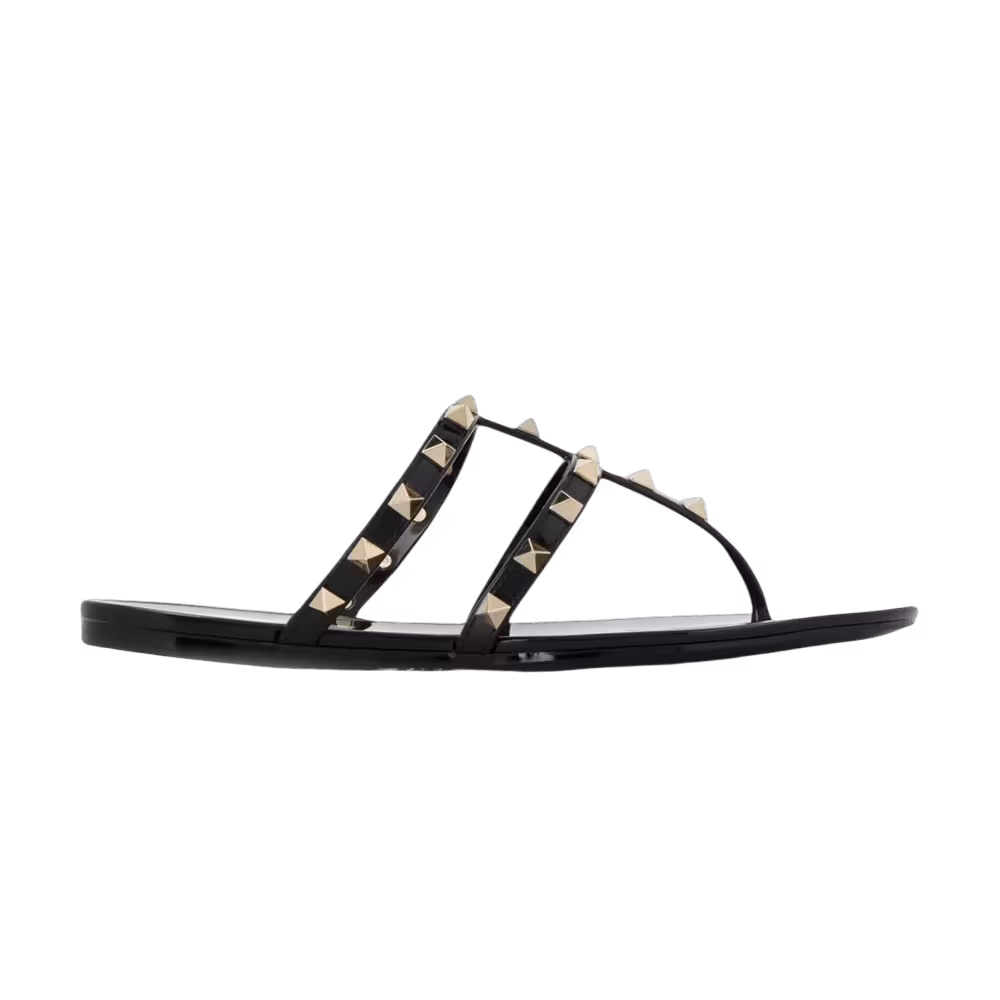 Valentino Garavani Women's Rockstud Rubber Sandals Black
