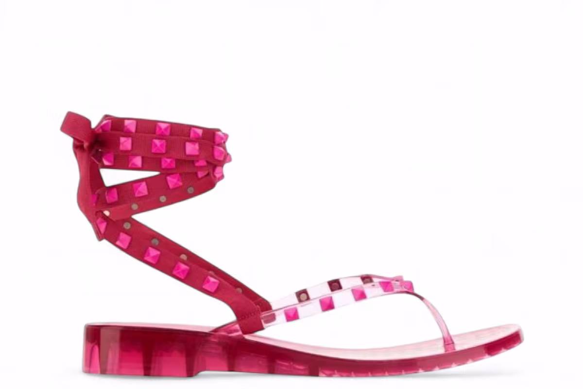 Valentino Garavani Women's Rockstud Gladiator Sandals Pink, view 2