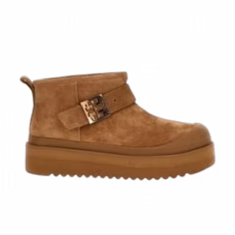 Tory Burch Mellow Shearling Ankle Boots 'Teddy Silver'