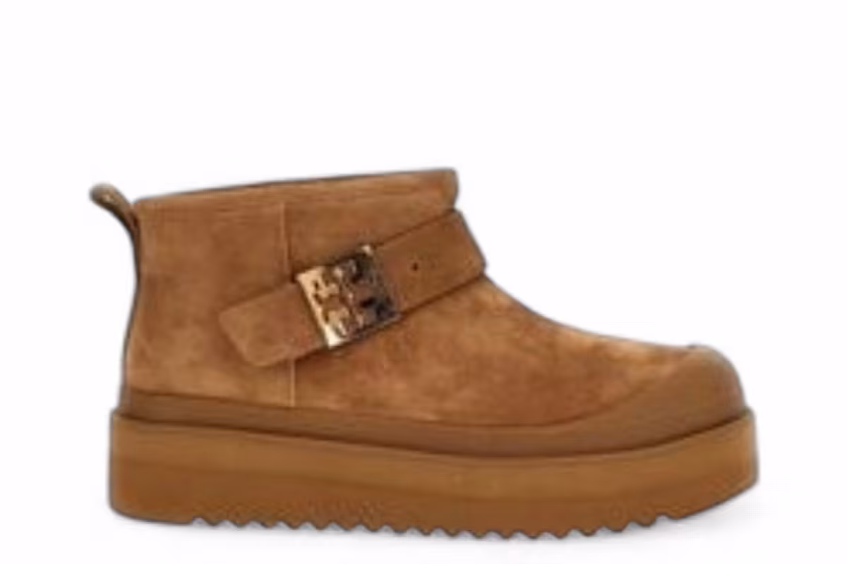 Tory Burch Mellow Shearling Ankle Boots Teddy Silver, view 2