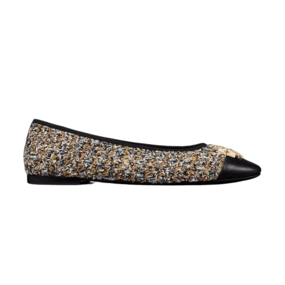 Tory Burch Women's Charlie Ballet 209 Brown 5.5 Brown Multi Gold