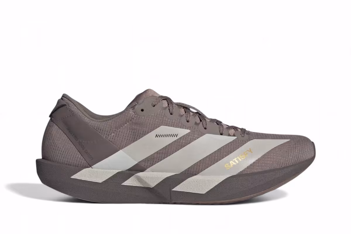 Satisfy x adidas Adizero Adios Brown Pearl Metallic, view 2