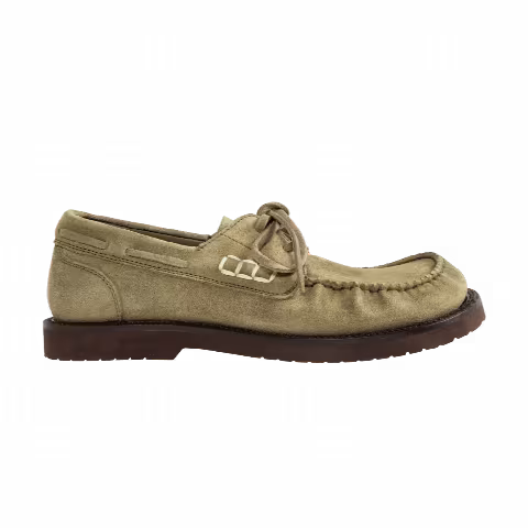 JW Anderson Wmns Loafer Ruffle Suede Boat Shoe 'Olive'