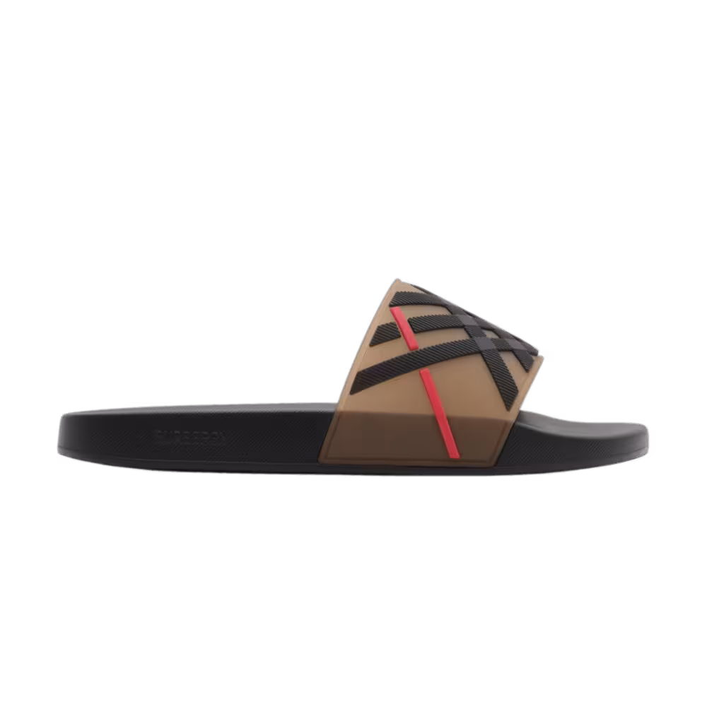 Burberry Embossed Check Slides Archive Beige Red 