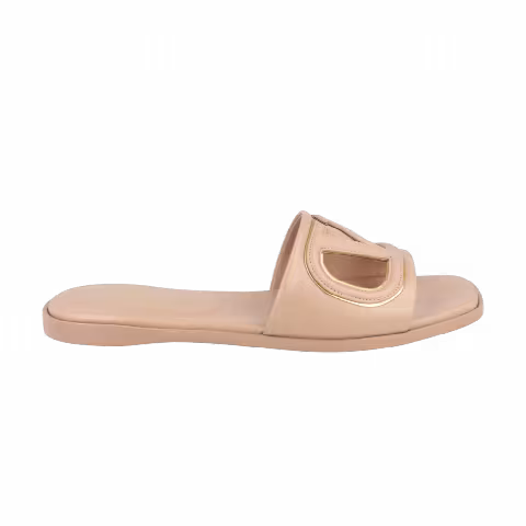 Valentino Garavani Wmns Vlogo Cut-Out Slide Sandals 'Rose Cannelle Antique Brass'