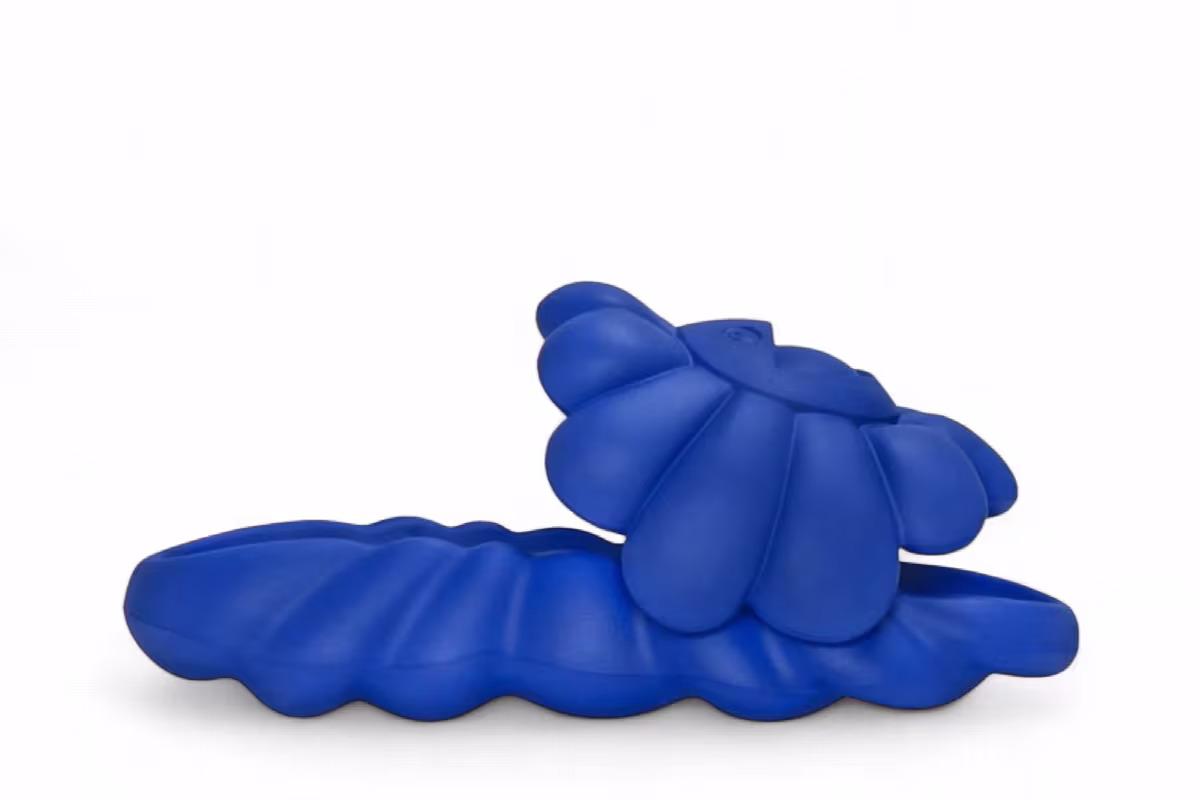 Takashi Murakami Ohana Full-Bloom Slide Lapis Blue, view 2