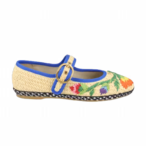 Valentino Garavani Wmns Endouce Mary Jane Ballet Flats 'Natural Multicolor'