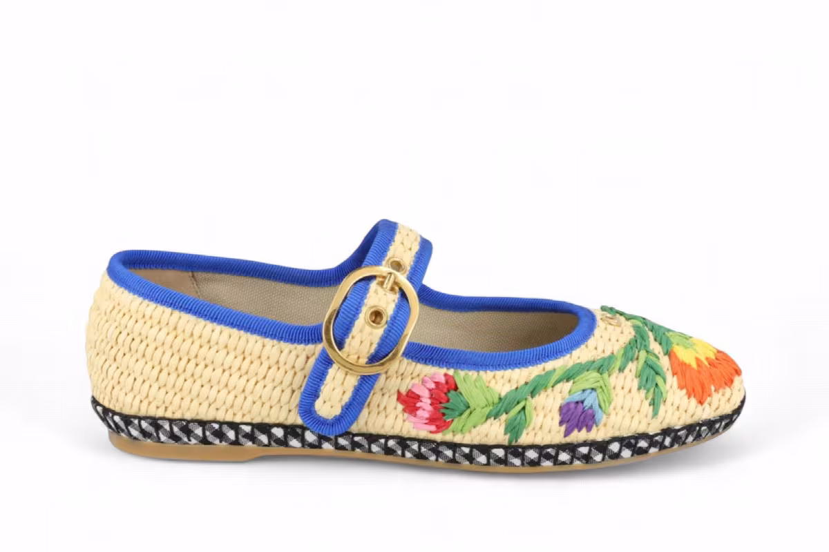 Valentino Garavani Women's Endouce Mary Jane Ballet Flats Natural Multicolor, view 2