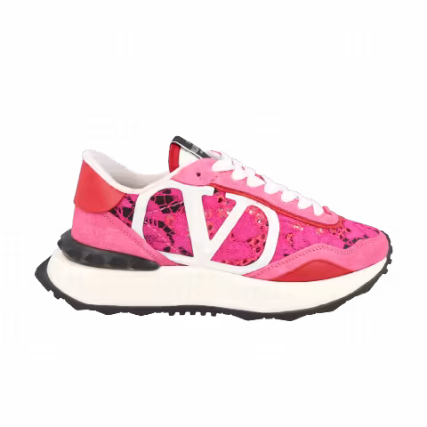 Valentino Garavani Wmns Floral Lacerunner Low 'Shocking Pink Feminine Rouge'