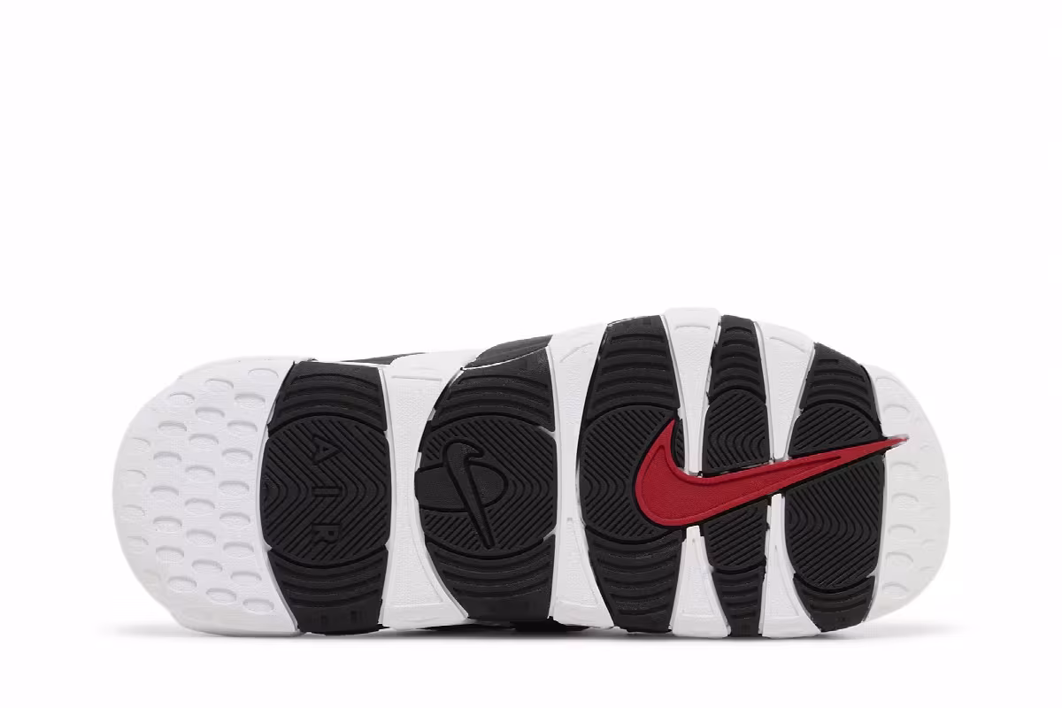 Nike Air More Uptempo Slide White Black Red, view 5