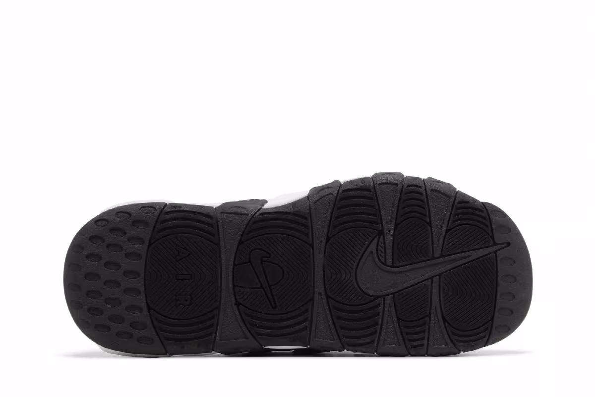 Nike Air More Uptempo Slide Black White Red, view 5
