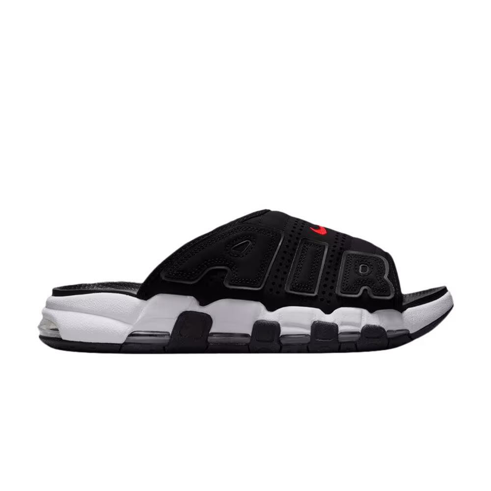 Nike Air More Uptempo Slide Black White Red