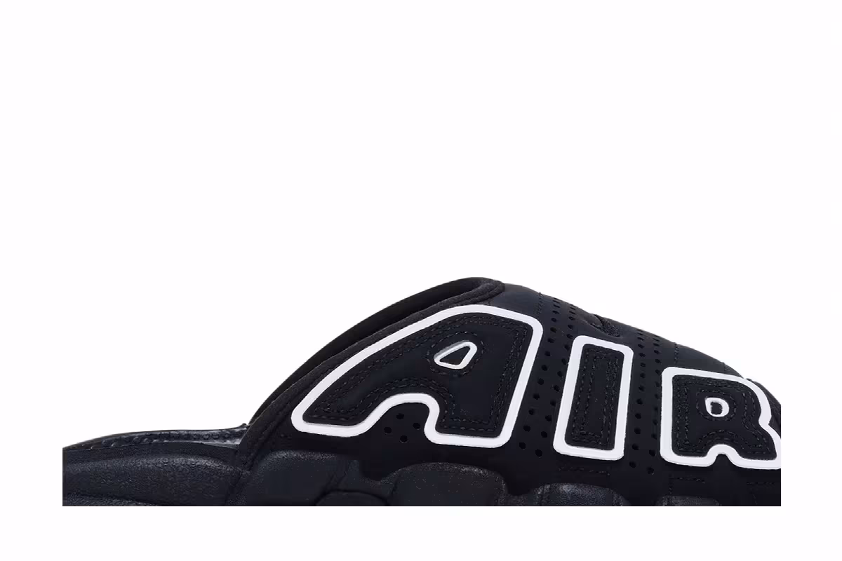 Nike Women's Air More Uptempo Slide Black White, view 3