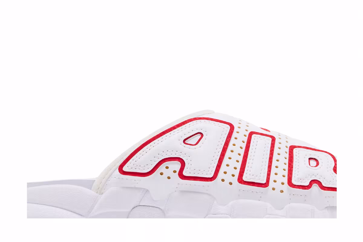 Nike Women's Air More Uptempo Slide White University Red, view 3