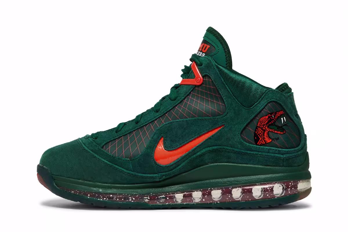 Florida A&M University x Nike LeBron 7 Rattlers - Gorge Green, view 4