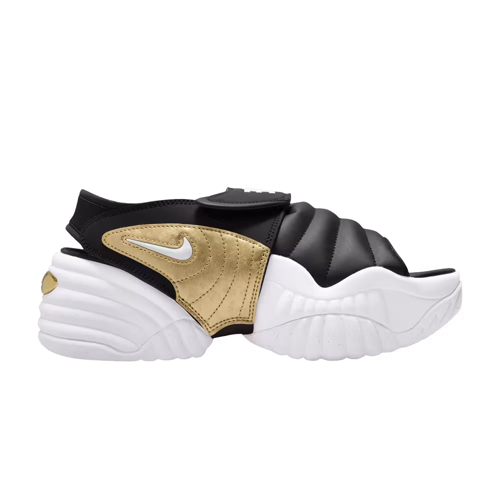 Nike Women's Adjust Force Sandal Black White Metallic Gold