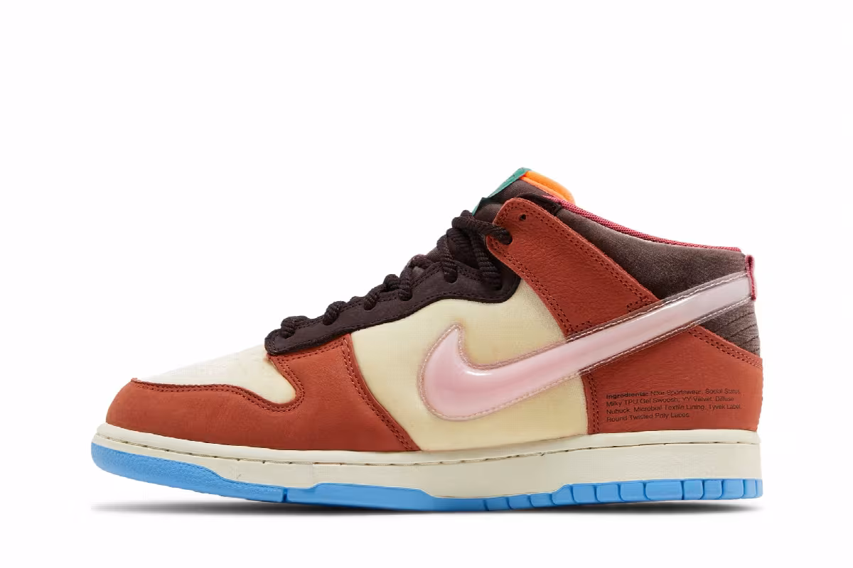 Men's Social Status x Nike Dunk Mid Chocolate Milk, view 4