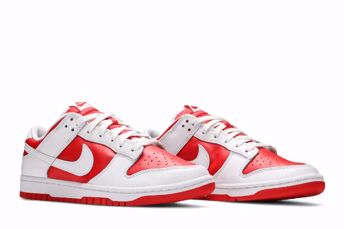 Nike Dunk Low Championship Red, view 9