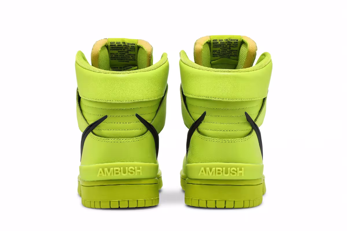 AMBUSH x Nike Dunk High Flash Lime, view 7